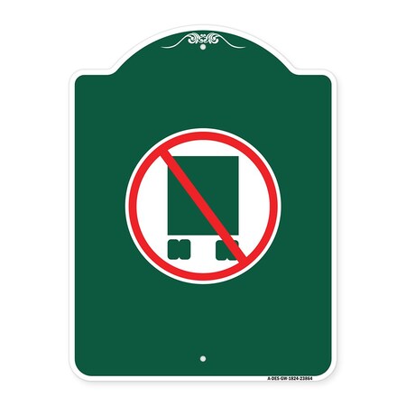 Signmission Designer Series National Network Prohibited, Green & White Aluminum Sign, 18" x 24", GW-1824-23864 A-DES-GW-1824-23864